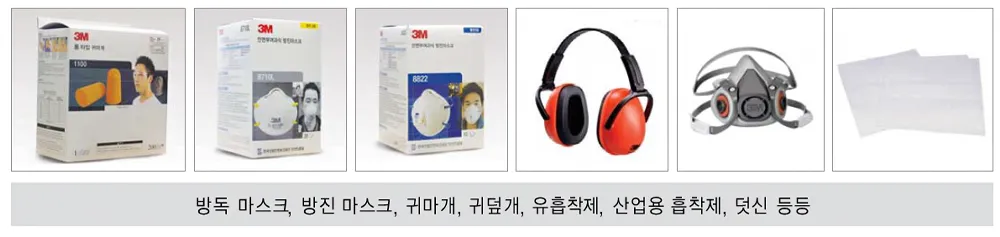 방독마스크·방진마스크·귀마개·귀덮개 등 산업안전용품