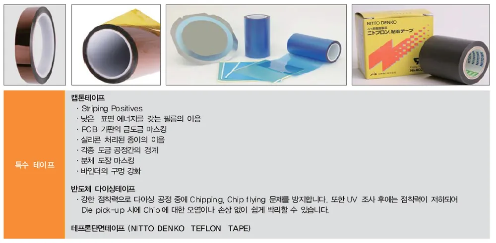 특수테이프 종류별 제품 사진